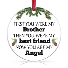 Sympathy Gift for Loss of Loved Brother Memorial Gifts for Loss of Friend Hanging Ornaments Bereavement Remembrance Condolence Funeral Passed Away in Memory of Loved Brother Christmas Ornament