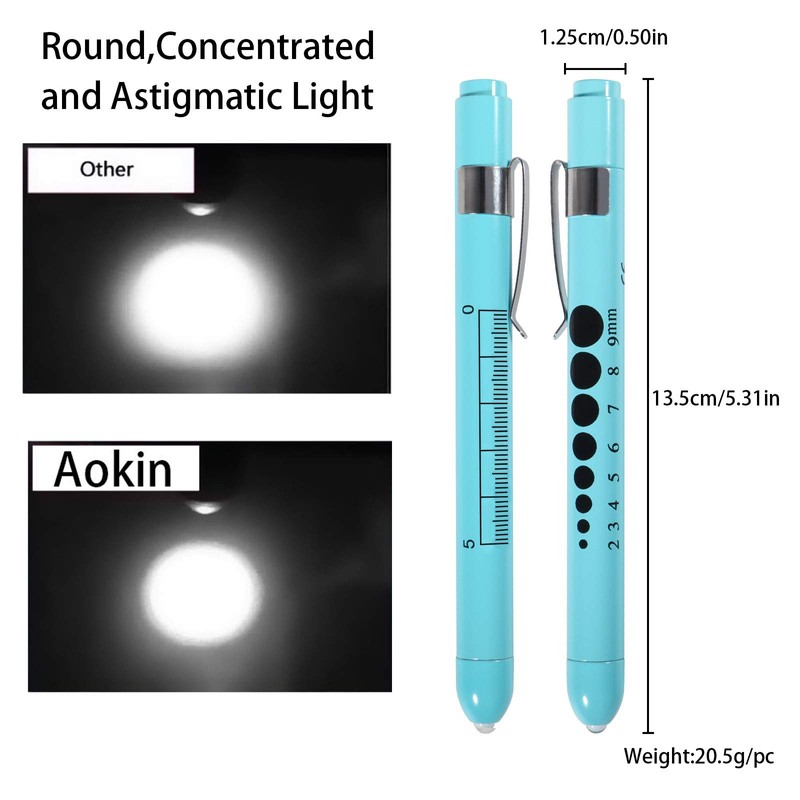 Aokin Medical Pen Light for Nurse Doctor, Reusable LED Medical