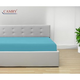 Camry Fitted Sheet 60 x 120 cm - 70 x 140 cm Baby Cot & Cot Cotton Turquoise for Mattresses up to 15 cm Mattress Height Oeko-Tex 100