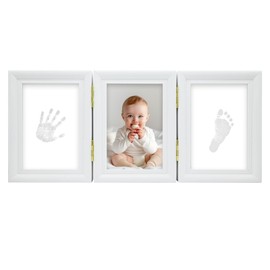 Baby Hand and Footprint Kit, baby Footprint Kit, baby Handprint Kit, footprint, handprint, Baby Imprint Kits, NewBorn Baby Gifts, Nursery Picture Frame, Shower Gifts, MilkyWhite, HG and J