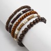 ALRNBY Mens Beaded Bracelet Wooden Bead Bracelet Set Stackable Elastic