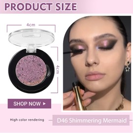 YiGuMy Refillable Eyeshadow Palette - Matte/Glitter/Duo-Chrome Pressed Powder & Cream Formula, Neutral/Shimmer/Smokey Multichrome, Travel-Friendly Iron Pan Refills (Chameleon, D46)