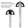 2in1 Multifunctional Magnetic Straight and Angle Measuring Ruler Woodworking Scribe