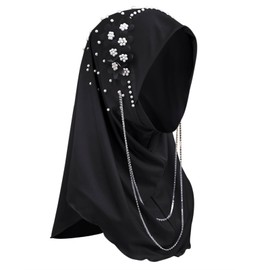 NICEYST Fashion Long Hijab Scarf for Women Girls Muslim Islamic Under Scarf Hat Long Hijabs Cap Instant Turbans Wrap Scarf, Black