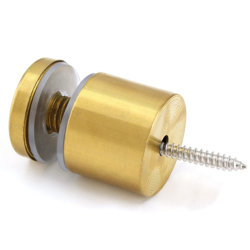 Bonsicoky 4 Sets Golden Stainless Steel Standoff Screws, Wall Mounting