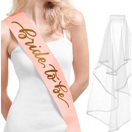 Bride to Be Sash and Hen Party Accessories Kit - Includes Sash, Tiara, Bride Veil with Comb, Ideal for Bridal Showers, Bachelorette Parties, and Weddings - Perfect for Brides-to-Be,3 Pack