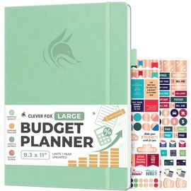Clever Fox Budget Planner Large – Expense Tracker Notebook. Monthly Budgeting & Bill Organizer, Finance Logbook & Accounts Book, A4 (Mint Green)