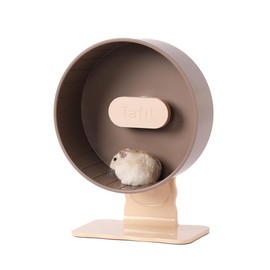 Tafit Silent Hamster Wheel 8.7 Inch Dual-Bearings Small Animals Quiet Running Exercise Wheels, Height Adjustable for Dwarf Hamsters, Gerbils, Mice, Hedgehog, Lemmings, or Other Small Pets,Nut Brown
