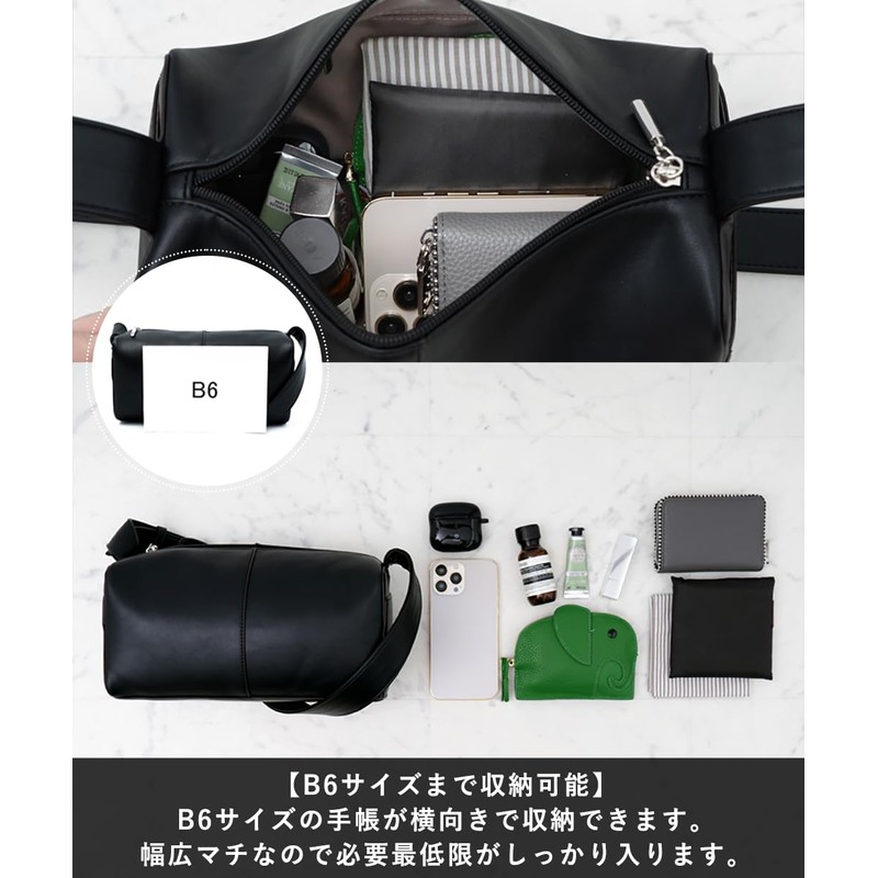 VITAFELICE Inb-10168p Women's One-Shoulder Square Bag, Black