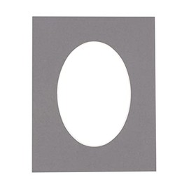 CountryArtHouse Charcoal Acid Free 12x18 Oval Picture Frame Mat with White Core Bevel Cut for 11x14 Pictures - Fits 12x18 Frame - Pack of 1 Matboard