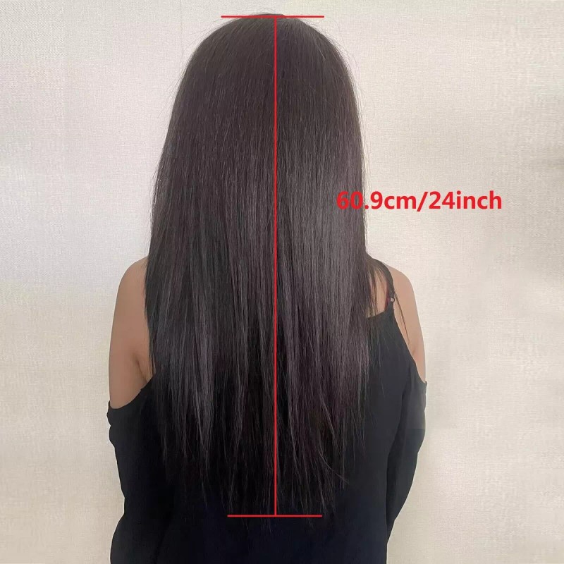 ANOGOL Peluca De Cabello Lacio Natural Negro Degradado