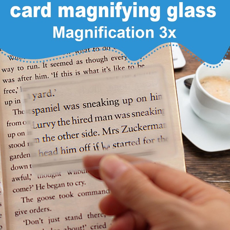 BEPSYOM Reading Magnifier Card for Elderly, High Transparent and Clear