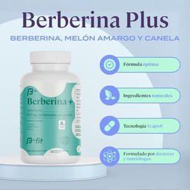 B-FIT Berberina HCL - Berberis Aristata - 60 Cápsulas - 500mg Por Porción - Suplemento Alimenticio Con Melón Amargo y Canela