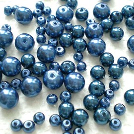 BSI - Style Mix Tiny Sation Luster Glass Pearl Round Beads (100 Pcs Mix Size Hot Pink)