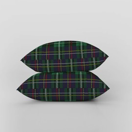 ggaimwf Tartan Cushions Covers 60x60cm Scottish Theme Cushions Checkered Pillows Green Farmhouse Throw Pillow Covers Decorative Sofa Cushion Country House Style Set of 2