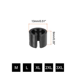 PATIKIL Clothes Hanger Marker S/M/L/XL/2XL/3XL Size Fit Hanger Rod for Garment Color Coding Black, Pack of 120