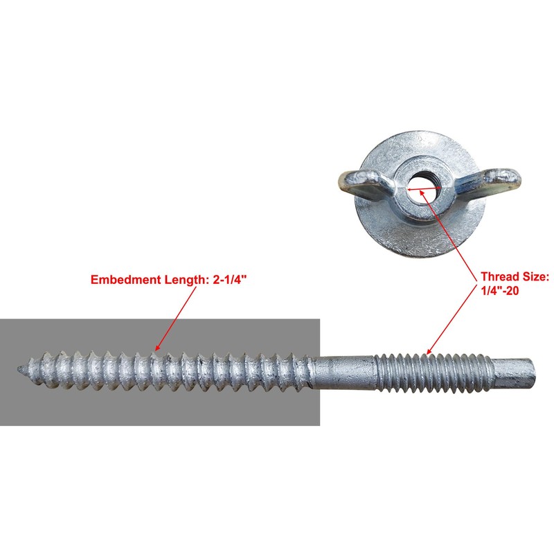 Xadnitu 30 Pack 1/4"-20 x 2-1/4" Hurricane Anchor Kit, Hardware