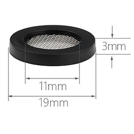 10 Pcs Rubber Flat Washer 19mm OD, 11mm ID, 3mm Thickness with 40 Mesh Filter, Seal and Filter for Shower Hose (Black)