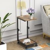 NATFAIRY C Shaped End Table with Rolling Wheels, Height Adjustable
