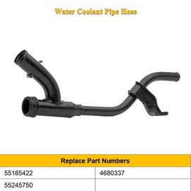 Water Coolant Pipe Hose 55185422 4680337 55245750 Fit for Fiat 500 2008-2016 Panda MK3 2003-2011 Panda MK4 2012-on Abarth 500C/595C/695C Cabriolet 1.4L 2011-2016