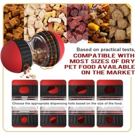 Interactive Dog Toys for Boredom, Red Rolling Slow Feeding Treat Dispenser, Educational Puppy Toys, Dog Treat Dispenser for Relief, Mental Stimulation, Curiosity and Intelligence, Entertainment, Gift