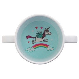 Tyrrell Katz Two-Handled Sippy Cup for Toddlers, Free Flow (No Valve), Removable Lid for Transition to an Open Beaker, Anti-Slip Base, BPA Free, Detailed Unicorns Illustrations