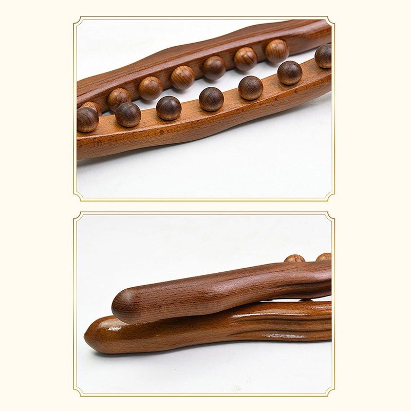 2Pcs Wooden Scraping Stick 8 Massage Dots Large Contact Multifunction