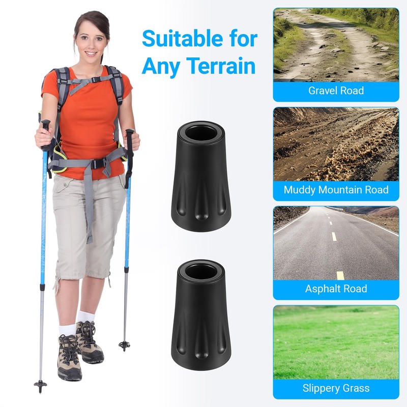 Pack of 6 Rubber Buffer Nordic Walking Poles Rubber Buffer