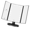 LED Vanity Mirror Three Fold USB Black with Data Cable