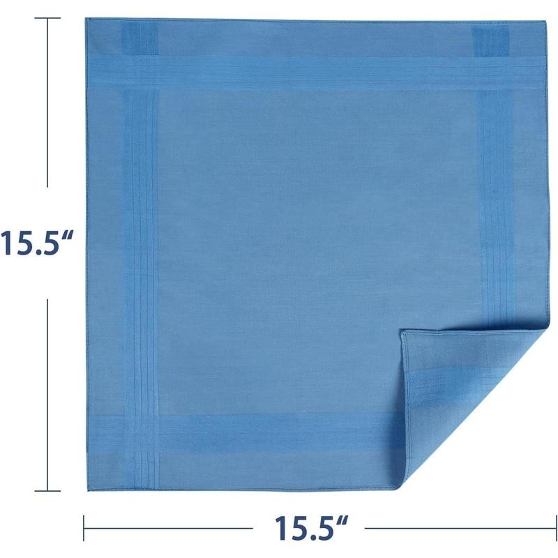 Men's Pure Cotton Handkerchiefs with Hem, Bulk Set Hankies -