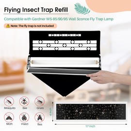 Qualirey 20 Pack Flying Insect Trap Refill Compatible with Gardner WS-85/90/95 Wall Sconce Fly Trap Lamp, Commercial Fly Trap Replacement Glue Boards for Restaurants, Healthcare Facilities, Home
