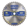 IRWIN Tools MARATHON Carbide Table/Miter Circular Blade, 12-Inch, 40T (14080)