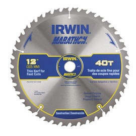 IRWIN Tools MARATHON Carbide Table/Miter Circular Blade, 12-Inch, 40T (14080)