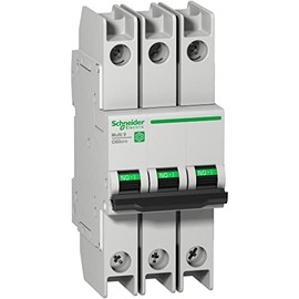 Schneider Electric – Multi9 C60BPR Miniature Circuit Breaker (MCB), 3-Pole, 8A, D Tripping Curve, 10kA (UL489), 10kA (IEC/EN 60947-2) Short Circuit & Overload Protection