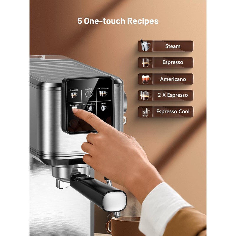 HomCozy Espresso Machine 20 Bar Coffe Maker with Rapid Cold