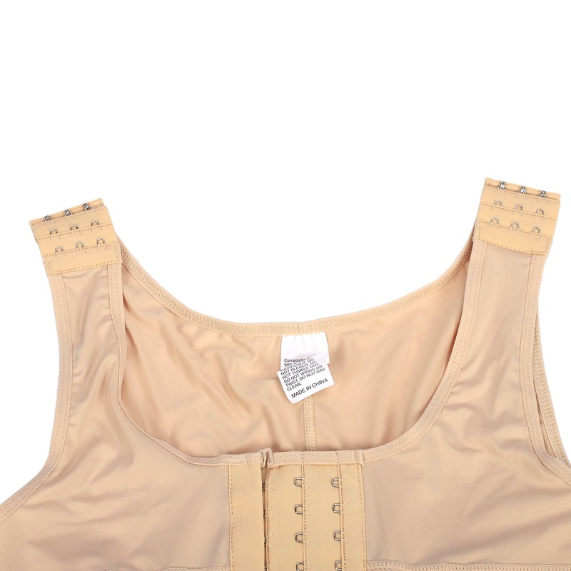 Men Shapewear Bodysuit Soft Breathable Adjustable Postoperative Compression Slimming Bodysuit