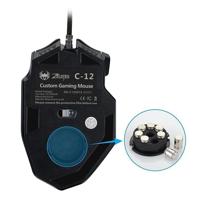 zelotes Gaming Maus,12 programmierbare Tasten RGB Gaming Maus,4000DPI Ergonomische Maus