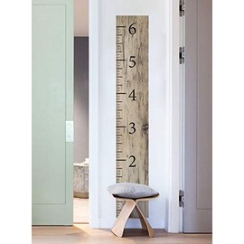 Wooden Look Growth Chart Ruler (Grey) Vinyl Wall Sticker by Simple Shapes