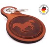 Samunshi® Leather Keyring with Engraving with Various Motifs Gifts Made