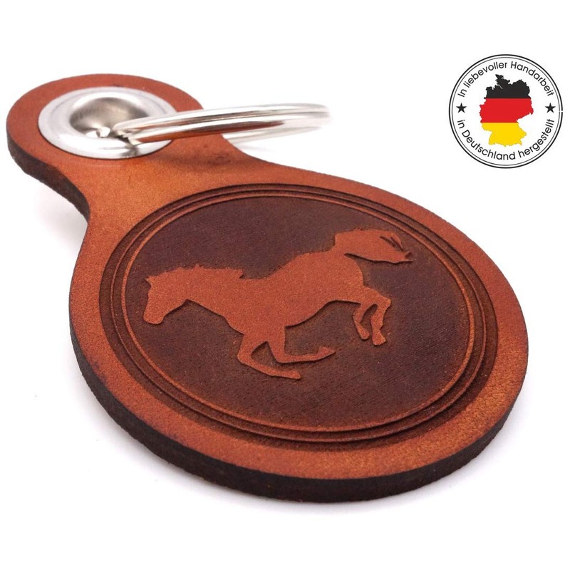 Samunshi® Leather Keyring with Engraving with Various Motifs Gifts Made