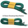 WEGOODZF Flat Shoe Laces Christmas: Green Star Print Shoelaces 55