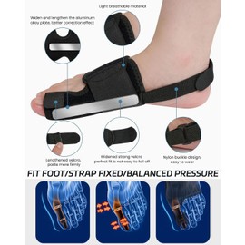 ZEXIJOW Ballenzehen-Korrektur,2x Hallux Valgus Korrektur Schiene zur Zehenbegradigung für Tag und Nacht, Hallux Valgus Bandage für Herren und Damen Schutz der großen Zehe,Zehenschutz