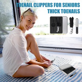 Toe Nail Clippers for Thick Nails for Seniors, Ergonomic Wide-Angle Nail Clipper – Extra-Wide Jaw and Anti-Splash Design for Clean, Comfortable Trimming (1pcs)