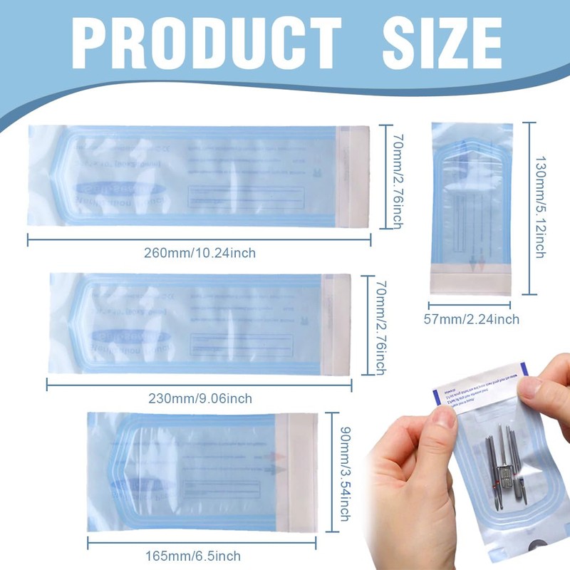 Pack of 200 Sterilisation Bags, Self-Sealing Sterilisation Bags, Sterilisation Bags,