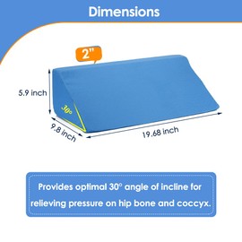 NEPPT Wedge Pillow Body Position Wedges Back Positioning Elevation Pillow Case Pregnancy Bedroom Eevated Body Alignment Ankle Support Pillow Leg Bolster (Blue)