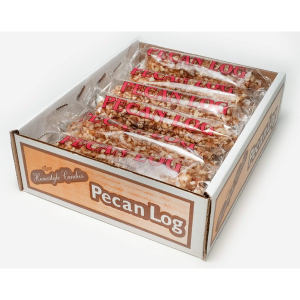 Crown Candy Pecan Logs - 12 Individually Wrapped 2.5oz Pecan Logs Per Box, 2.5 Ounce (Pack of 12)