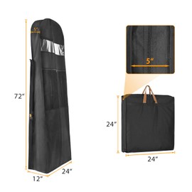 Zilink 72" Wedding Dress Garment Bag Dress Bags for Gowns Bridal Dress Travel Bag with 12”Gusseted and Accessory Pockets for Wedding Dress, Puffy Gowns [Upgraded Version]