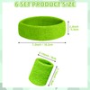 18 Pcs Sweatbands Wristbands Set Include 6 Striped Sweat Terry