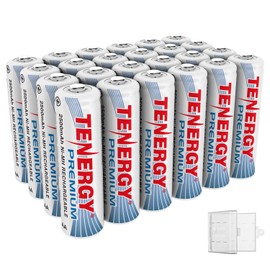 Tenergy 24 Pack Premium Rechargeable AA Batteries, 2500mAh Capacity Double A NiMH Battery