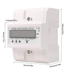 GothicBride Digital Electricity Meter, 3 Phases, 4 Conductors, Electricity Meter, DIN Rail, LCD Digital Electricity Meter, Three-Current Meter, Calibrated Electricity Meter for DIN Rail - Energy Meter